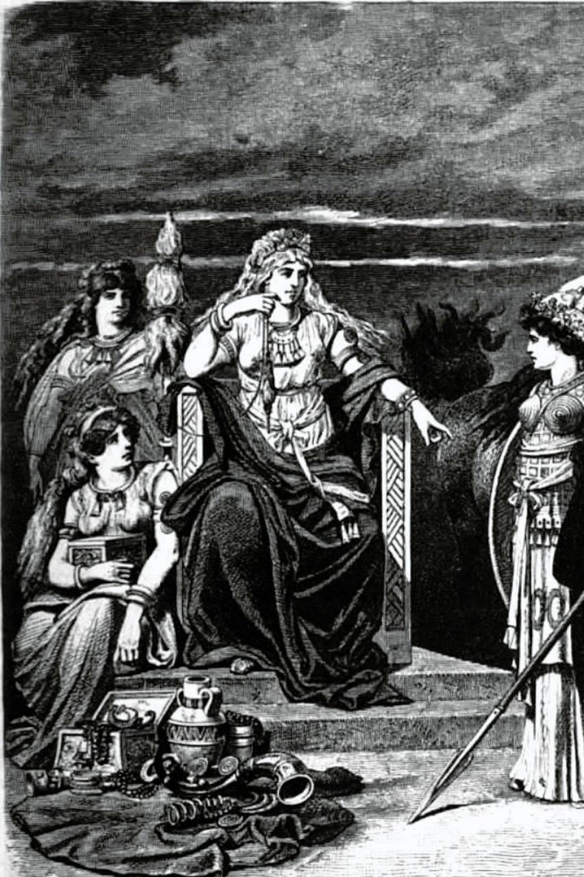 Frigg mit ihren Zofen