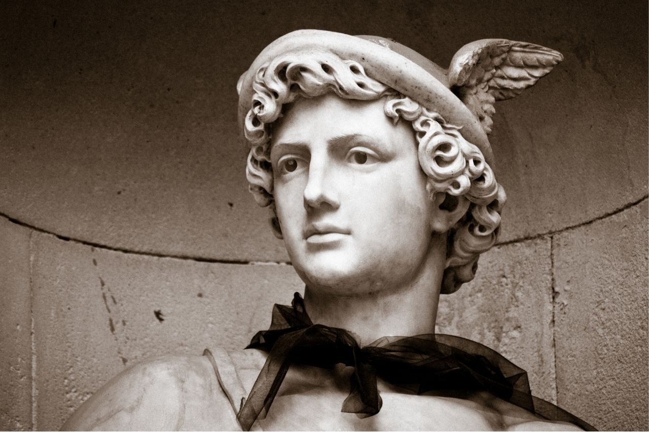 Hermes, der verschlagene griechische Trickster, Gott des Handels und der Boten