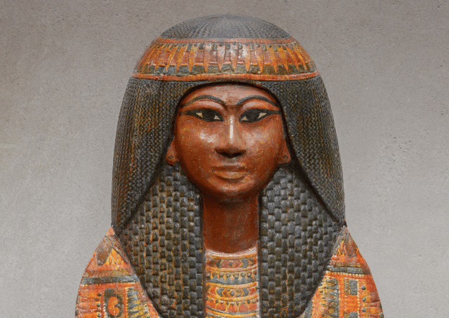 Mumienmaske des Khonsu, ägyptischer Gott des Mondes und der Zeit