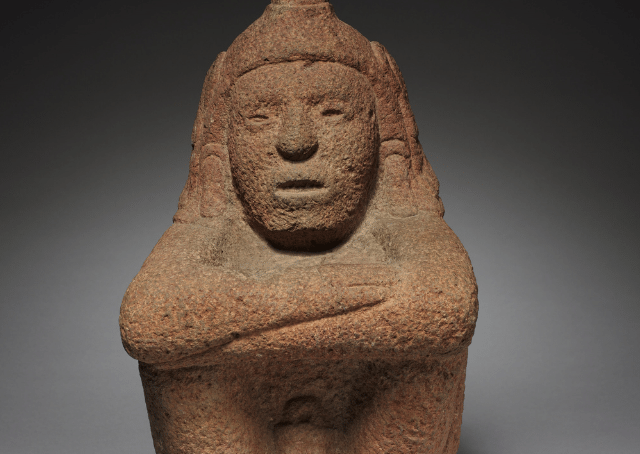 Statue der Chalchiuhtlicue, aztekische Göttin des Wassers