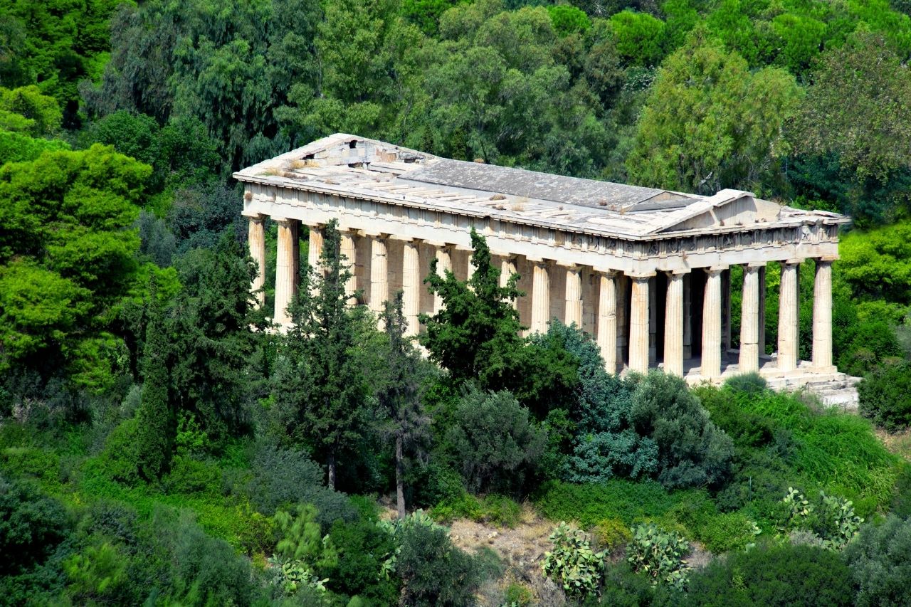 Der Tempel des Hephaistos, des griechischen Gottes des Feuers und der Schmiedekunst