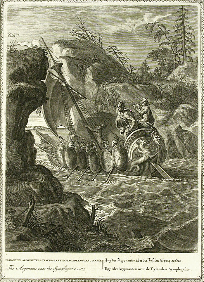 Gemälde, das die Argonauten bei der Durchfahrt durch die Symplegaden, die zusammenschlagenden Felsen, darstellt
