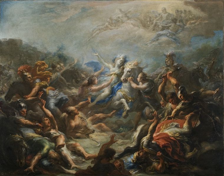 Gemälde von Camilla im Krieg, eine Szene aus Vergils Aeneis