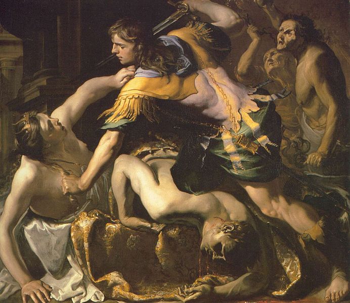 Klytämnestra ermordet Agamemnon - Gemälde