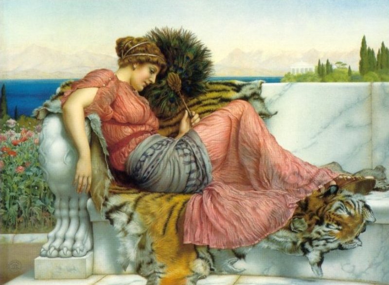 John William Godwards Gemälde "Amaryllis" einer nachdenklichen griechischen Frau