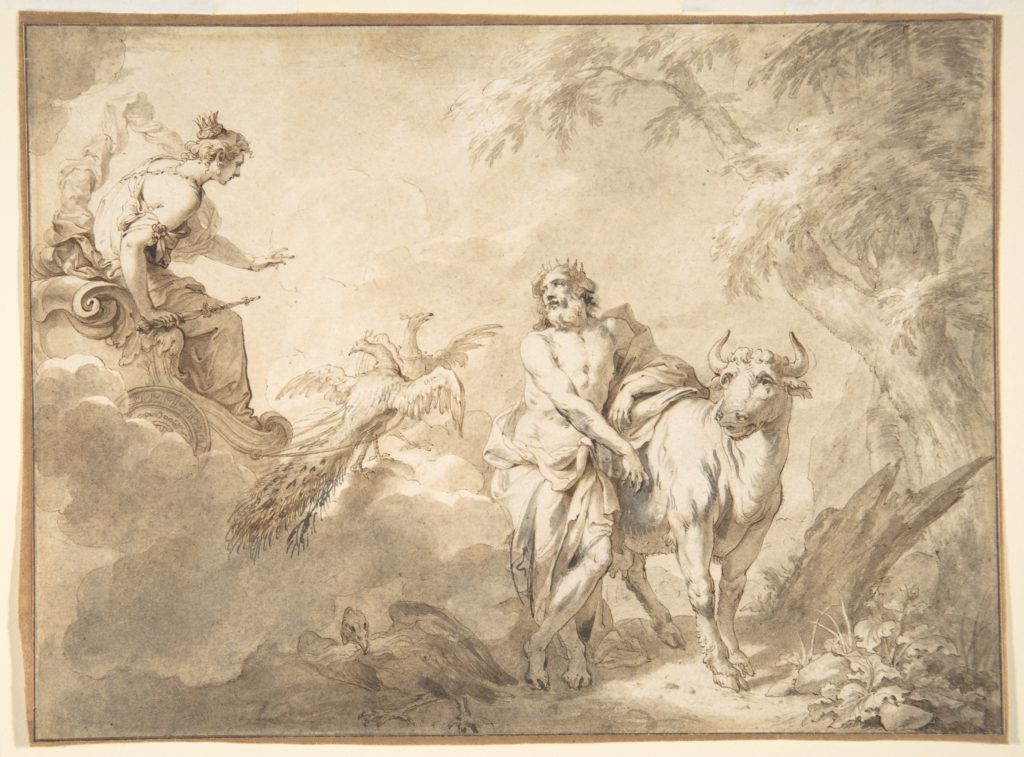 Jupiter und Io als weiße Kuh getarnt - aus Ovids Metamorphosen