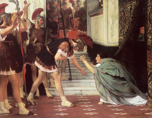 Szene der Ausrufung des Claudius zum Kaiser