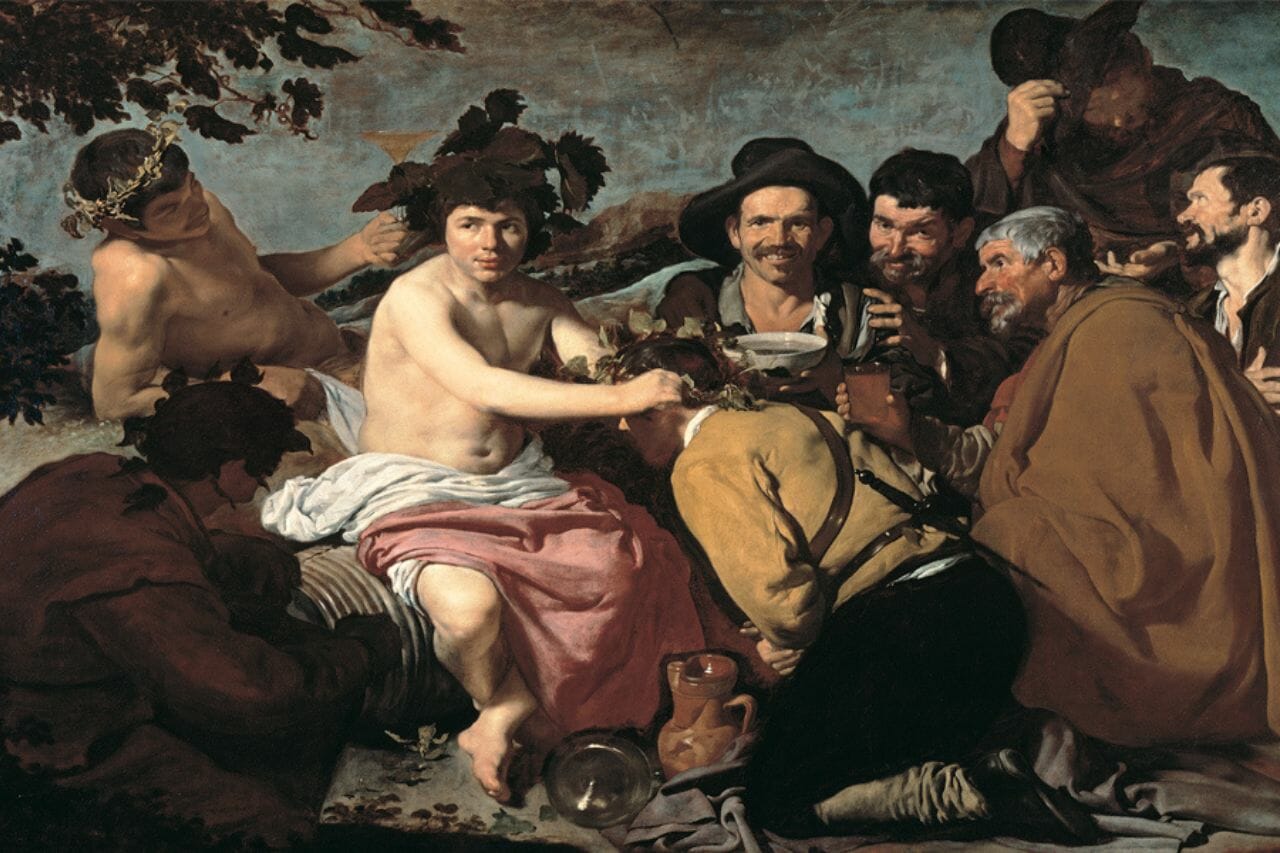Dionysisches Ritual mit einfachen Menschen, die Dionysus verehren