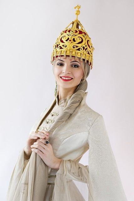 Adyghe girl in traditional clothes