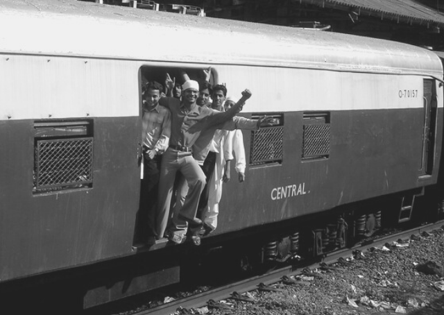 Civilians on the longest train in the world