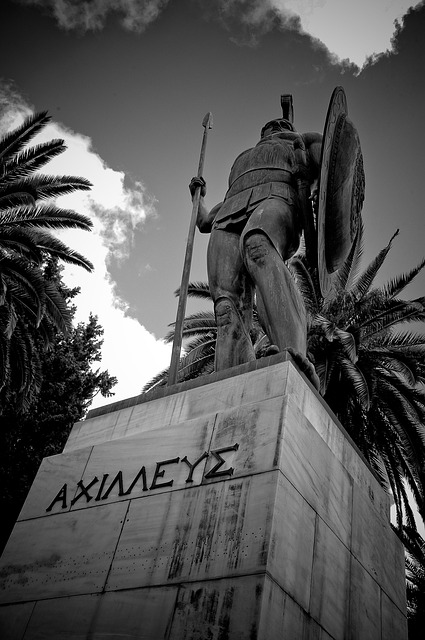 Statue of Achilles, the main character in the Iliad