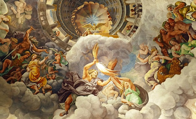 Painting of Greek Gods from the Odyssey and the Iliad