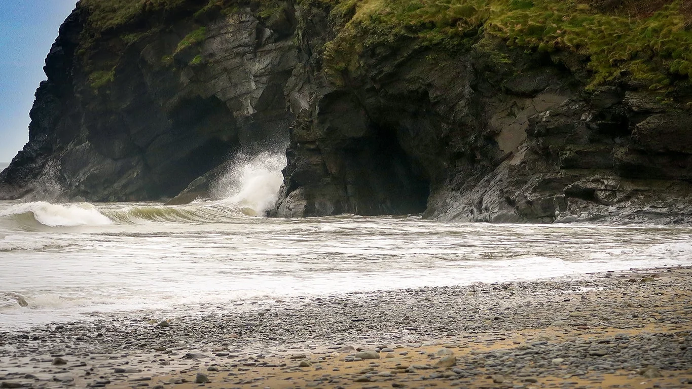 Penbryn Beach bei Llanborth, der wahrscheinliche Ort von Llongborth