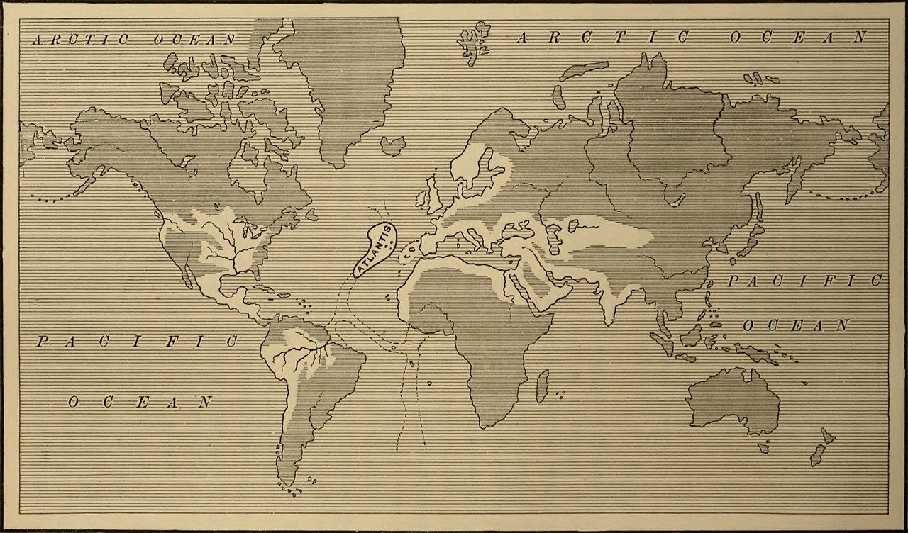 Eine Karte des vermuteten Atlantischen Reiches, Ignatius Donnelly, 1882