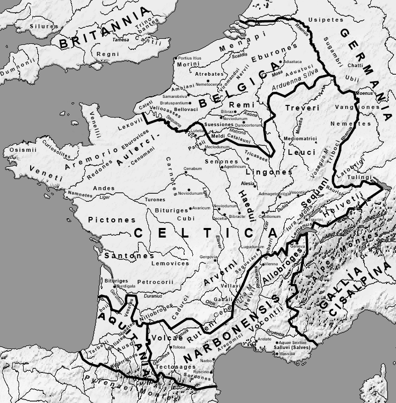 Karte Galliens mit der Lage der Piktonen südlich der Loire, CC-BY-SA 3.0