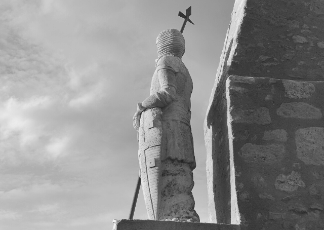 Monument of medieval crusader