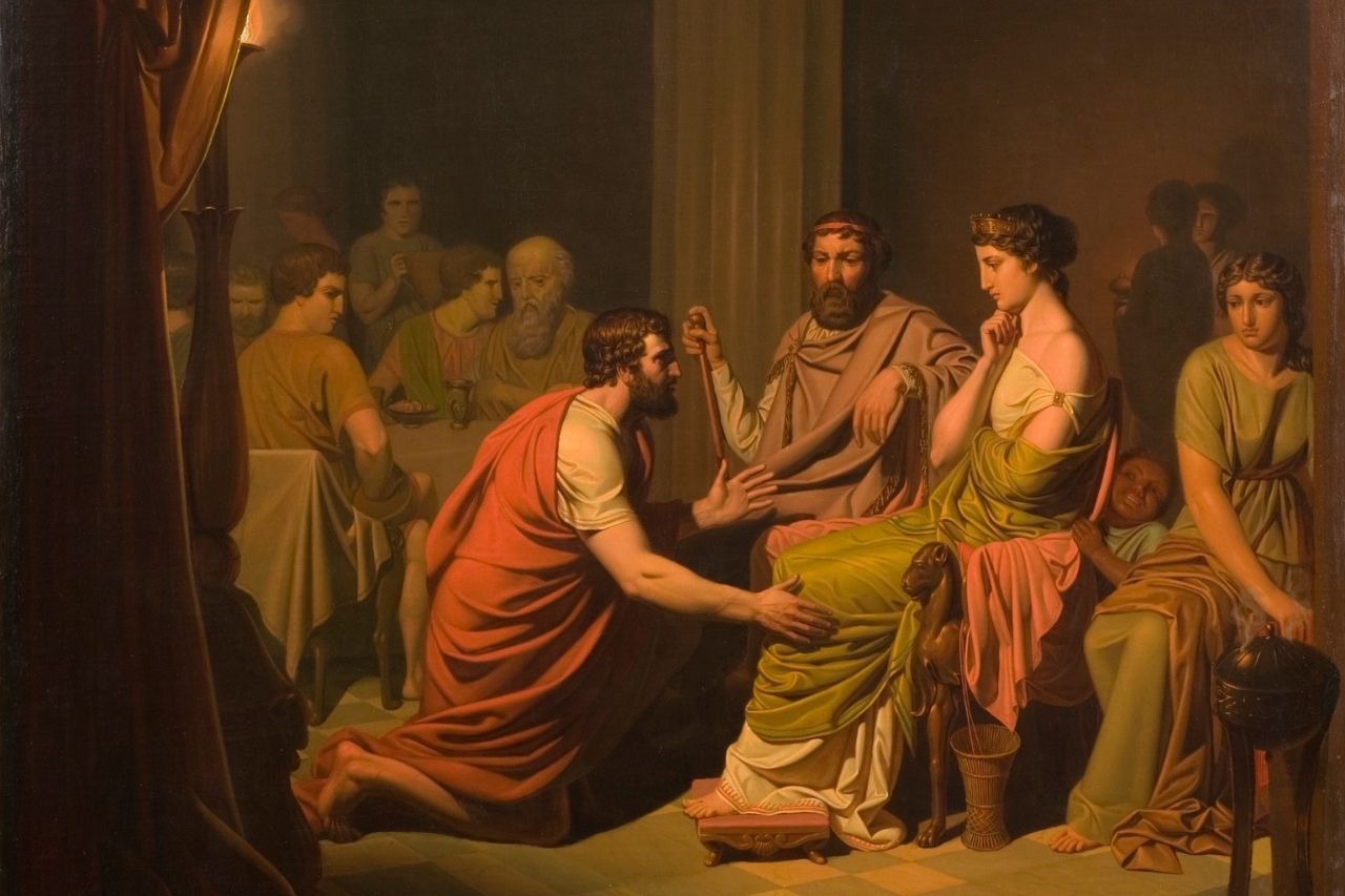 Odysseus and the Phaeacians - the Greek hero recounting his tale