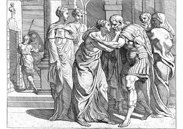 Odysseus, Penelope und Phemios in der Odyssee