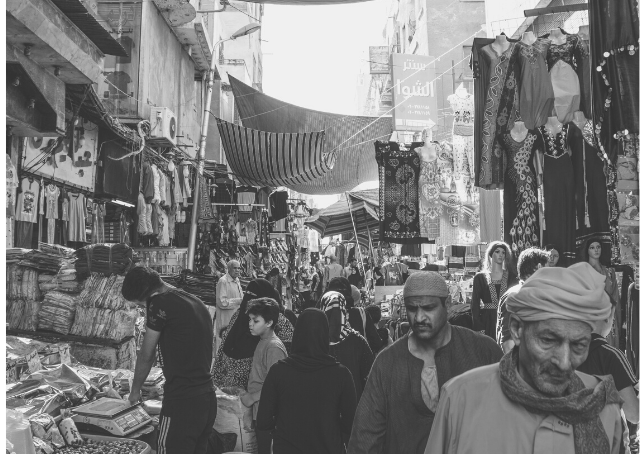 People walking at bazaar in Cairo