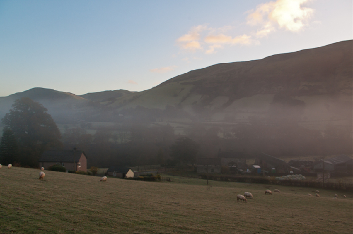 Blick auf Camlan-Uchaf, den wahrscheinlichen Ort der Schlacht von Camlann